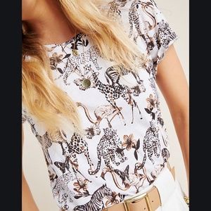 Padua Boho Safari Top Zebra Peasant Hipster Hippie Art Deco Farm Tee T Shirt